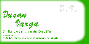 dusan varga business card